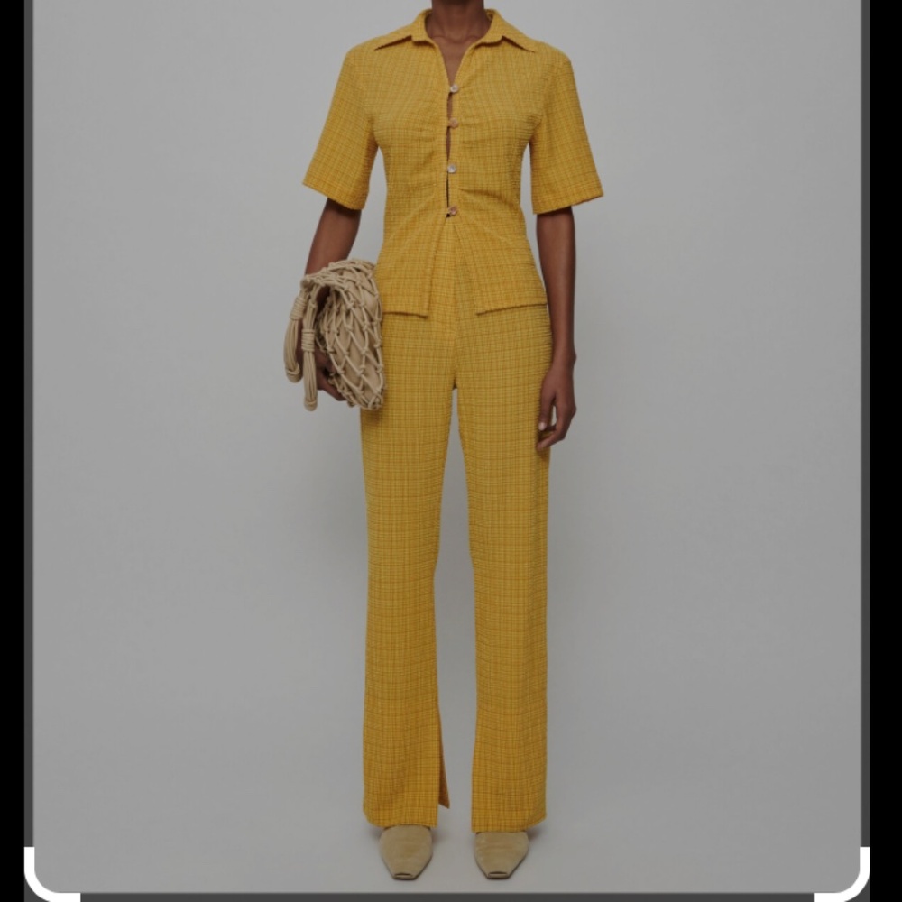 Nanushka Tabbie Checked Seersucker Pants